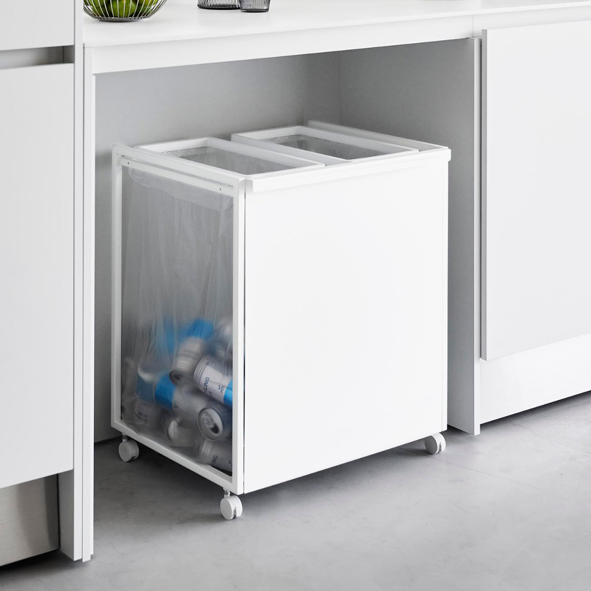 tower 山崎実業 目隠し分別ダストワゴン タワー 45L 2分別