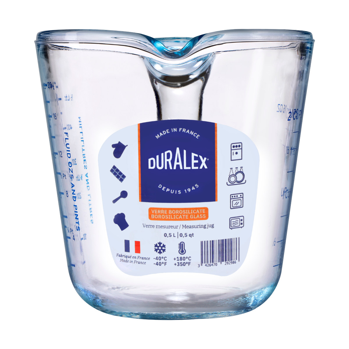 DURALEX デュラレックス メジャーカップ 500ml 耐熱ガラス 電子