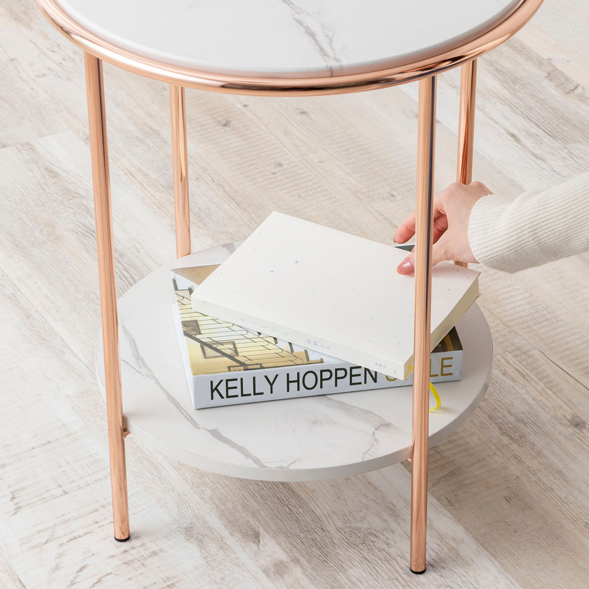 サイドテーブル 円型 直径38cm 高さ48cm （ ナイトテーブル ミニ