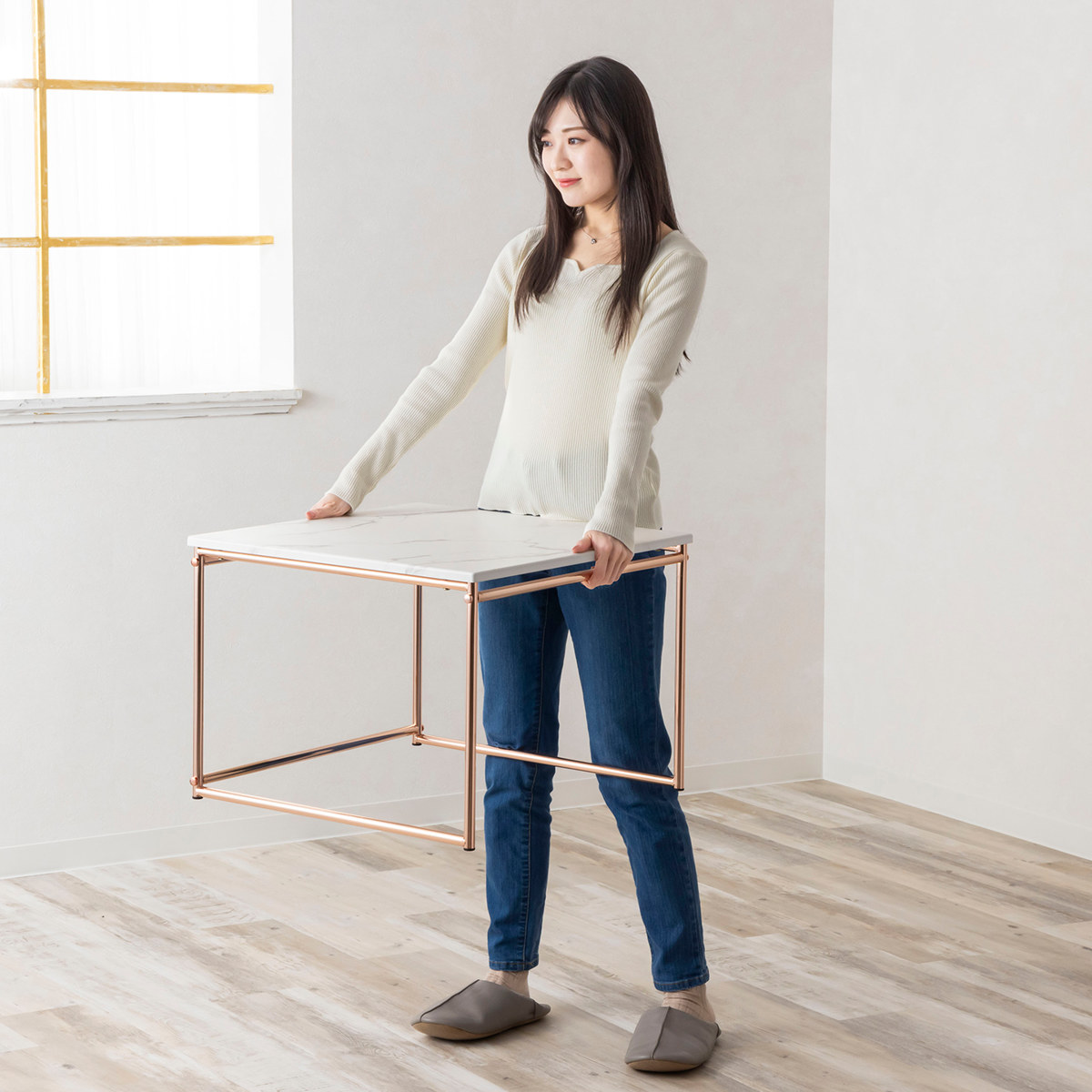 センターテーブル ネストテーブル 幅55cm 幅49cm （ ローテーブル