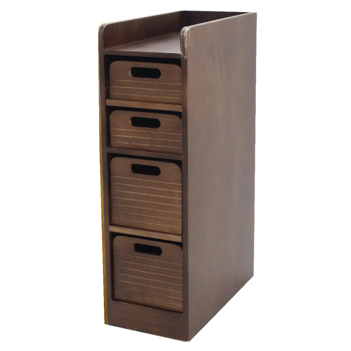 OSMAC トレイワゴン 幅20cm 4段 天然木 桐製 完成品 キャスター付