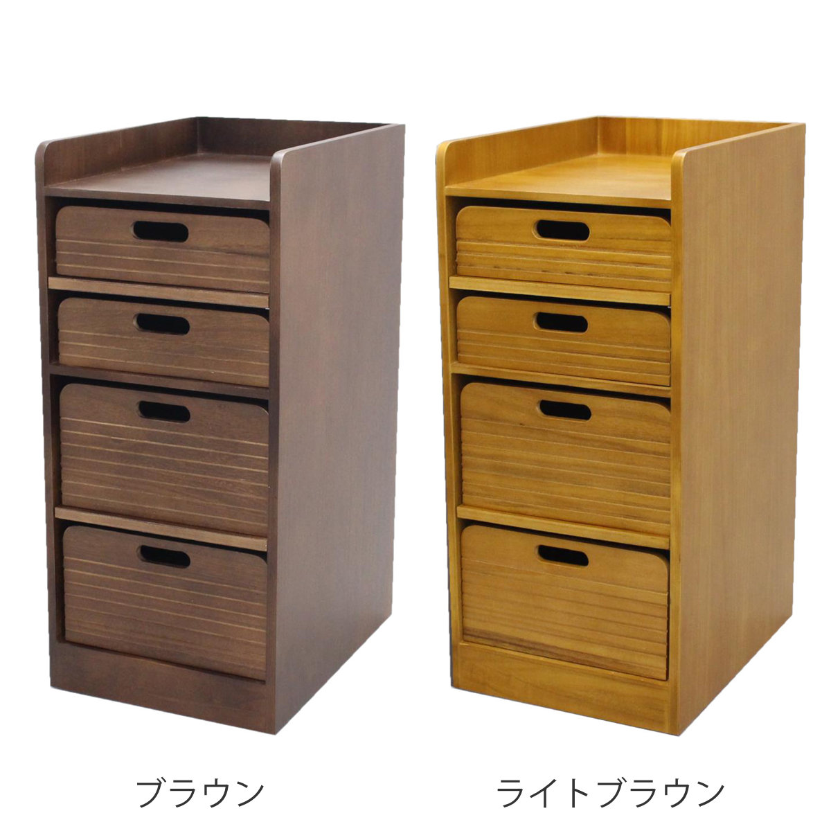 OSMAC トレイワゴン 幅30cm 4段 天然木 桐製 完成品 キャスター付