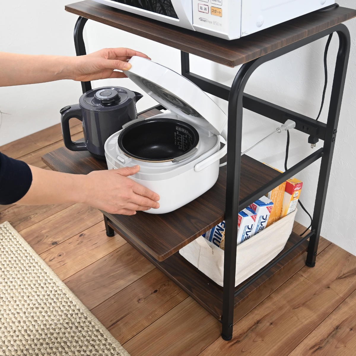 フクダクラフト レンジラック ロータイプ 幅55cm×高さ83cm スチール 2