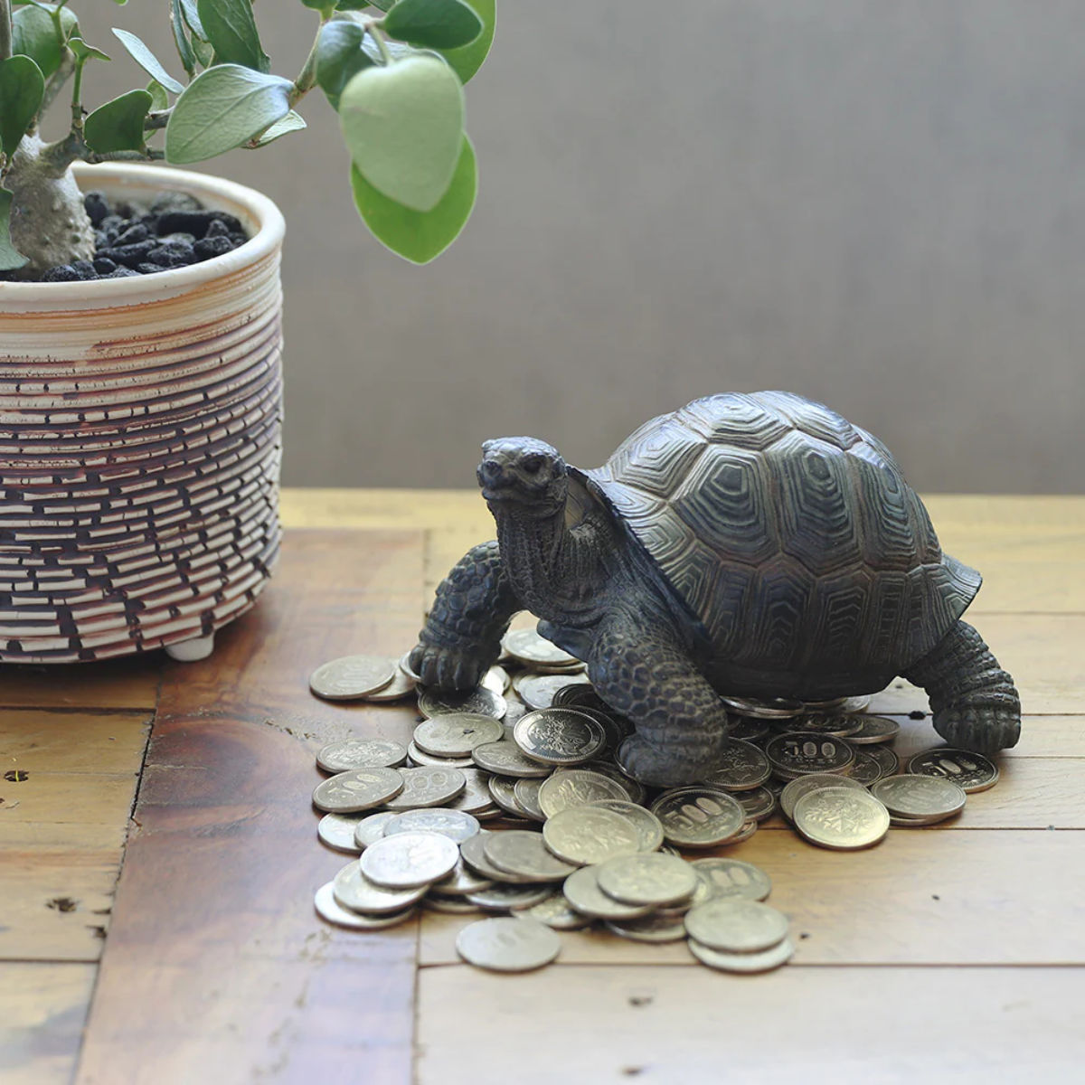 magnet オブジェ リクガメ ペットバンク 貯金箱 （ 置物 動物 雑貨