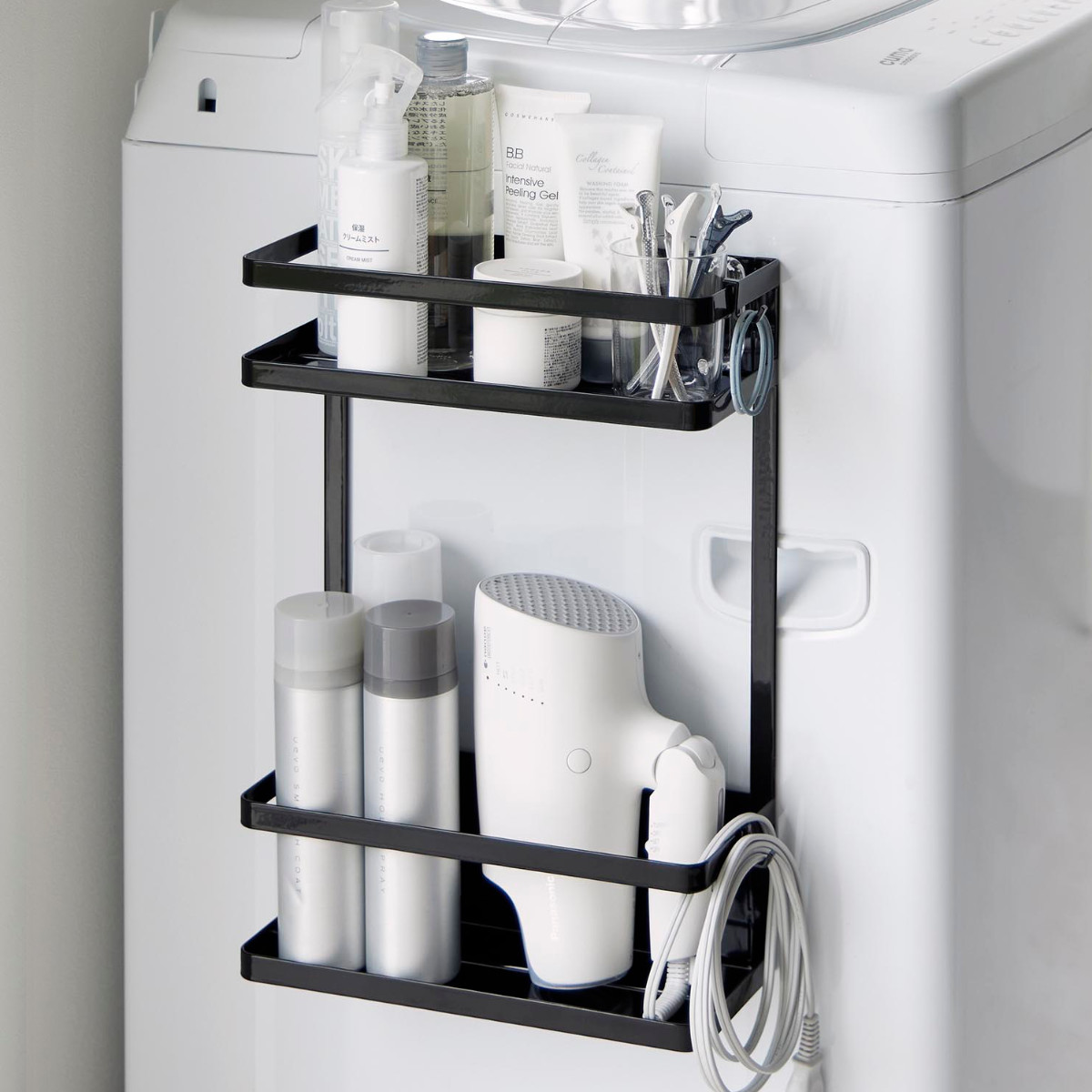 tower 特典付き 山崎実業 洗濯機横マグネット収納ラック タワー 2段