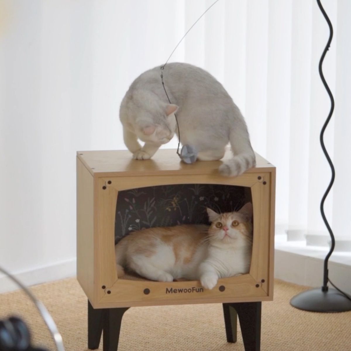 ペットハウス ミオファン TVハウス レトロ （ キャットハウス 猫用