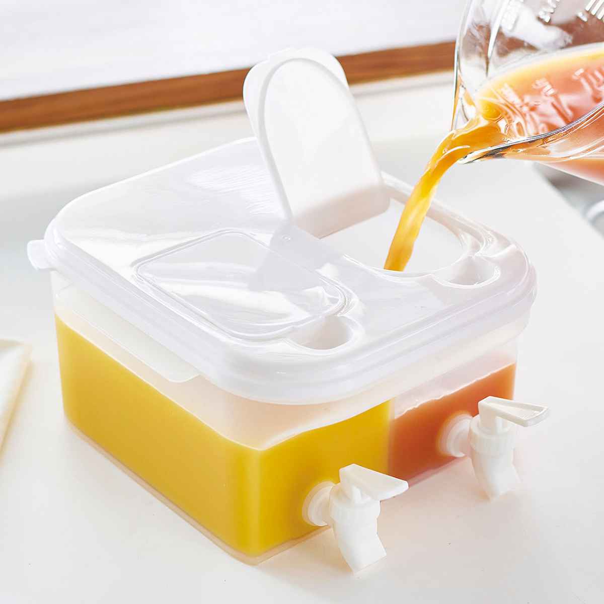 ドリンクサーバー 2口タイプ 4L ソソギーナ プラスチック （ 冷蔵庫