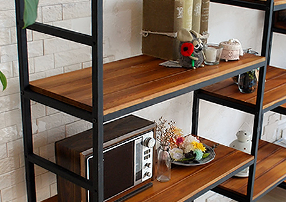 スチールラック 5段 60.5×32.5cm 天然木 BRICK （ ラック シェルフ 棚