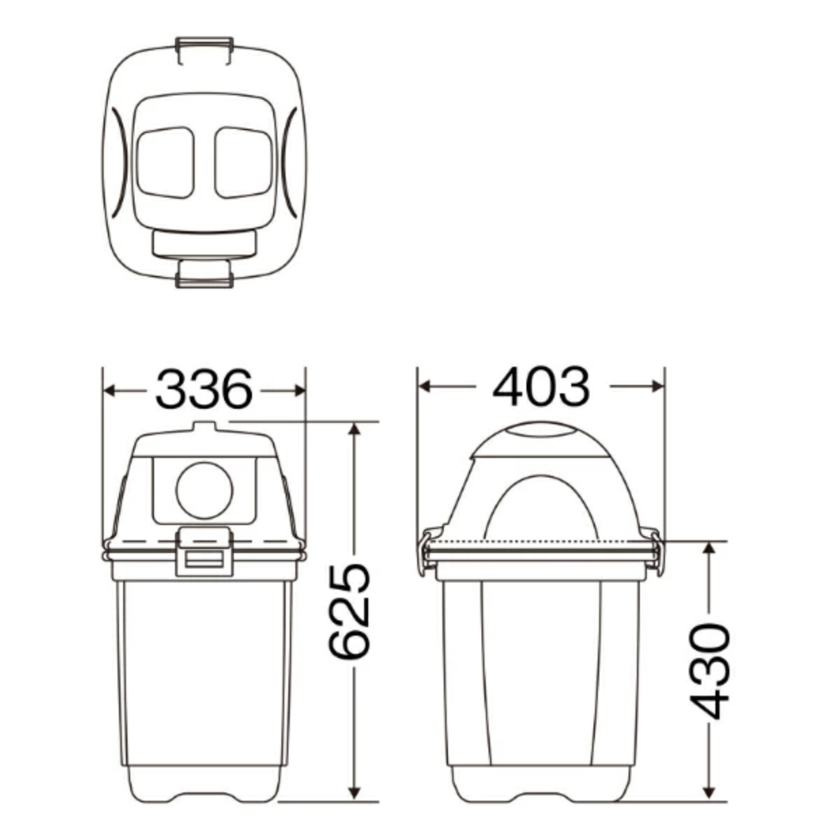 屋内用ゴミ箱 業務用ダストボックス 35L 透明エコダスター 再生プラスチック製 （ コンドル 山崎産業 ゴミ箱 ダストボックス 分別 樹脂製 ごみ箱 ）_7