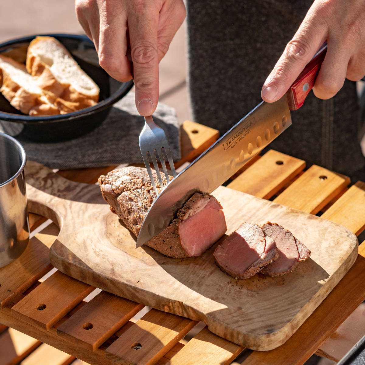 TRAMONTINA（トラモンティーナ） 三徳包丁 17.6cm ポリウッド 食洗機