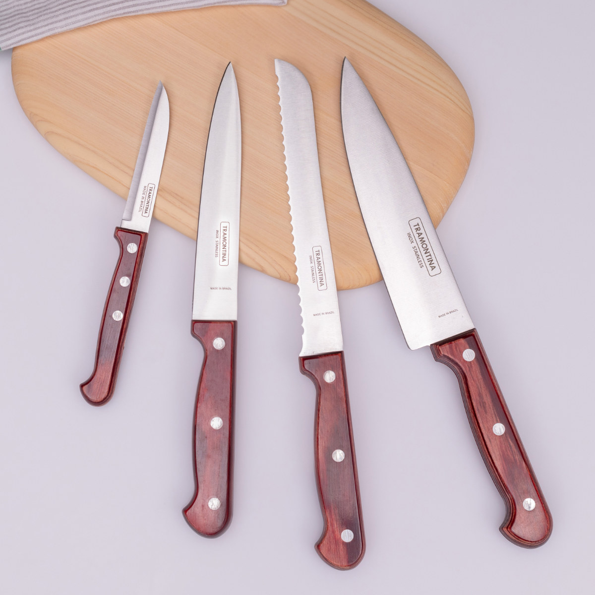 TRAMONTINA（トラモンティーナ） 包丁 4点セット ポリウッド 食洗機