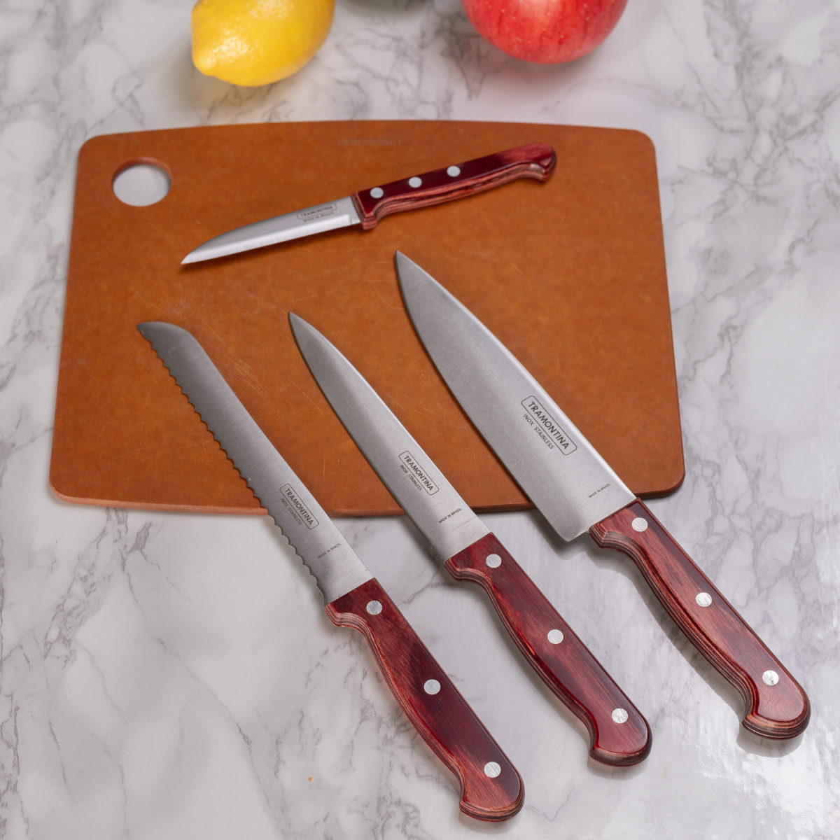 TRAMONTINA（トラモンティーナ） 包丁 4点セット ポリウッド 食洗機
