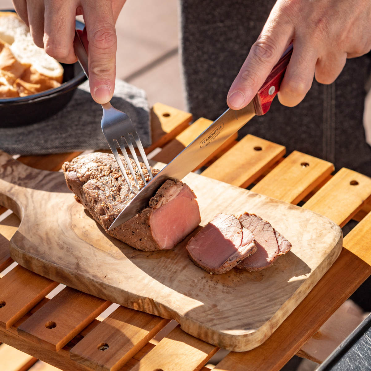 TRAMONTINA（トラモンティーナ） 包丁 5点セット 木製ストッカー付き