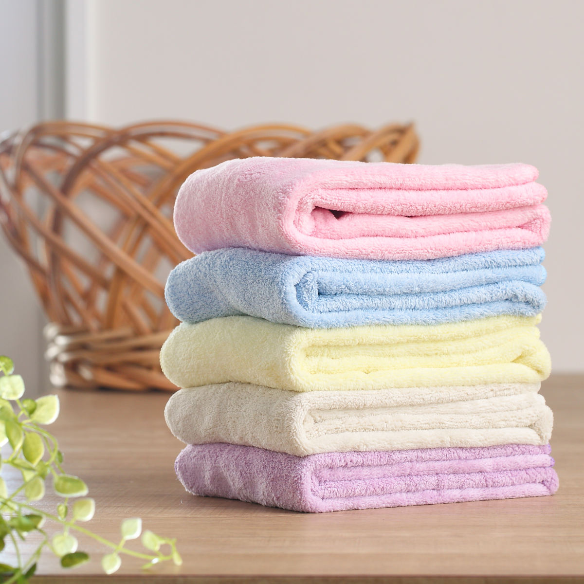 マイクロファイバー フェイスタオル カラリ 2枚セット （ 顔拭きタオル