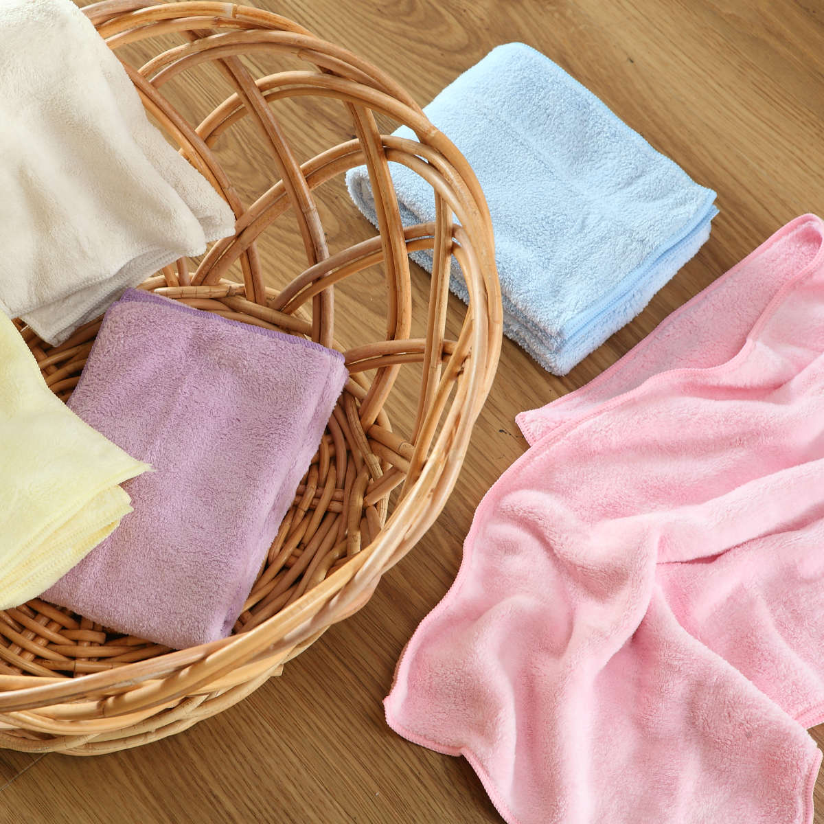 マイクロファイバー フェイスタオル カラリ 2枚セット （ 顔拭きタオル