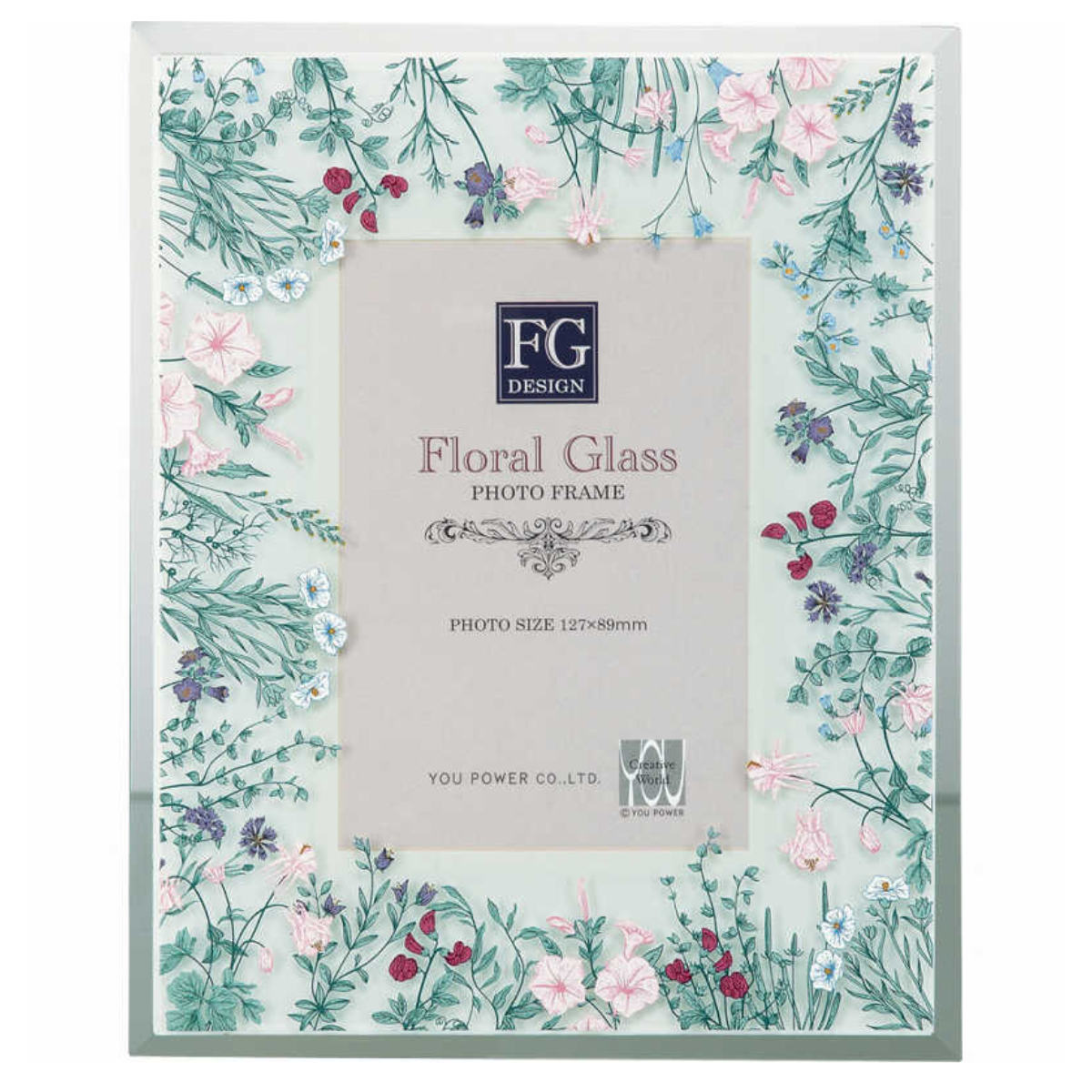 フォトフレーム FGデザイン L判 花 複数種 ガラス （ フォトスタンド