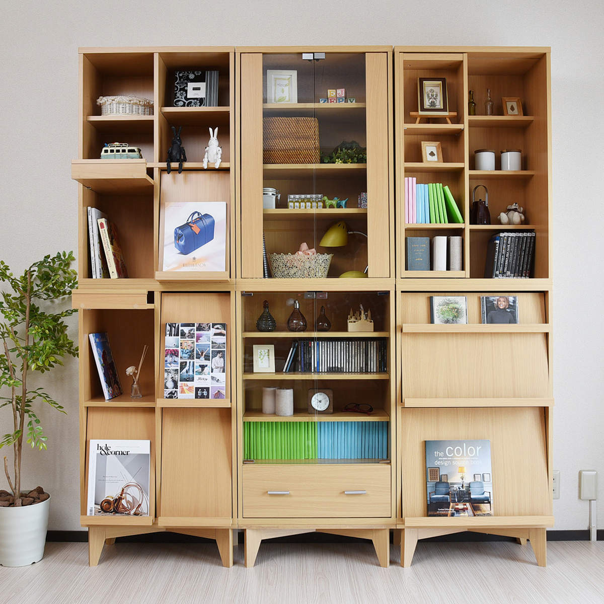 本棚 幅60cm 4段 スライド書棚 ボックスラックシリーズ （ 書棚