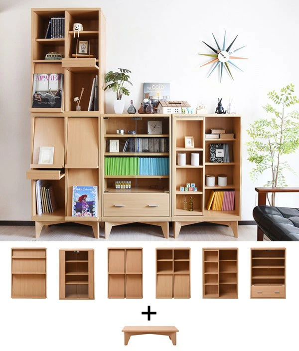 ディスプレイラック フラップ 4枚扉 幅60cm ボックスラックシリーズ