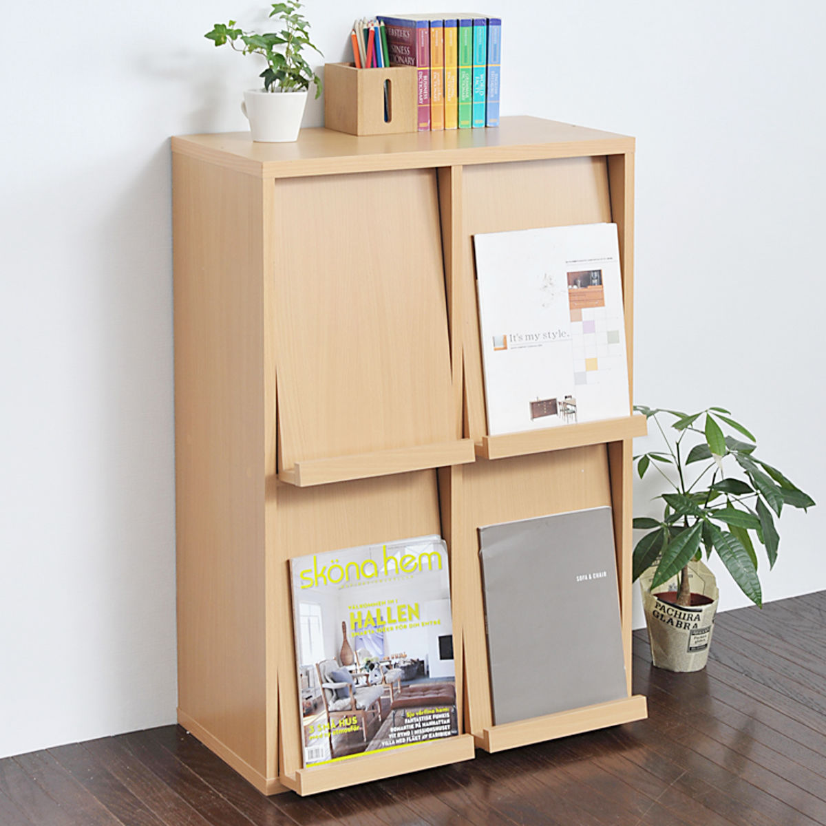 ディスプレイラック フラップ 4枚扉 幅60cm ボックスラックシリーズ