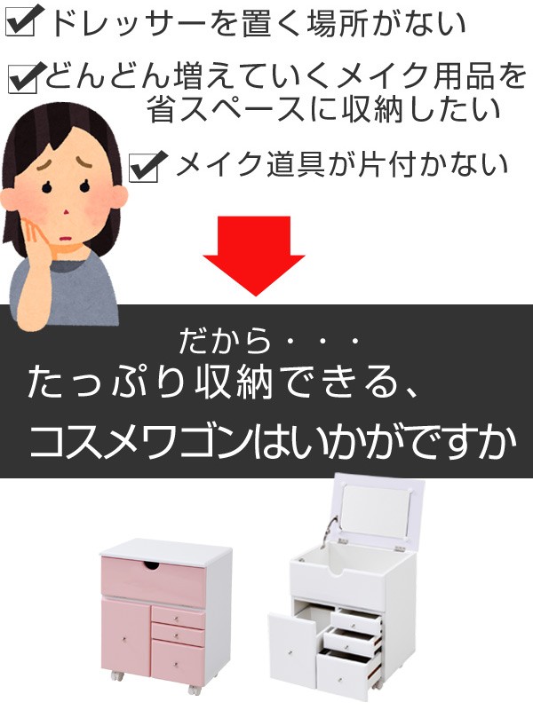□在庫限り・入荷なし□Palettyシリーズ コスメワゴン シングル
