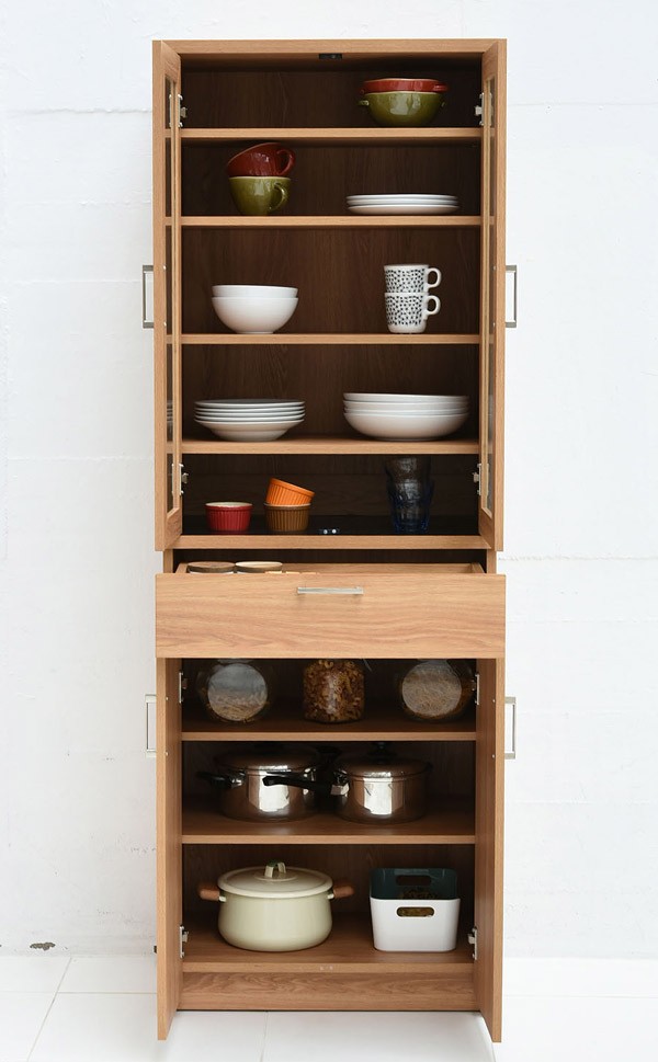 食器棚 幅60.5cm カップボード 扉付 北欧風 Keittio （ 食器 収納