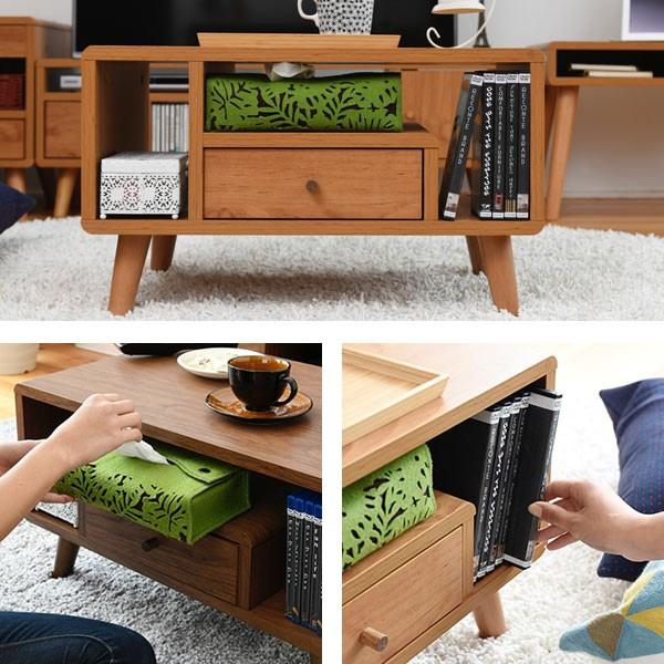 ローテーブル 幅60cm 引出し付 北欧風 Pico （ テーブル センター