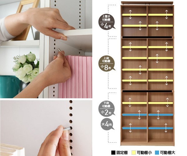 JK-PLAN（ジェイケイ・プラン） 本棚 上置き棚セット 1cmピッチ 薄型