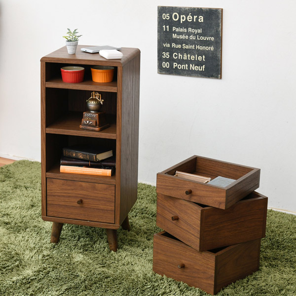 スリムチェスト 幅30cm 4段 北欧風 pico （ チェスト リビング収納