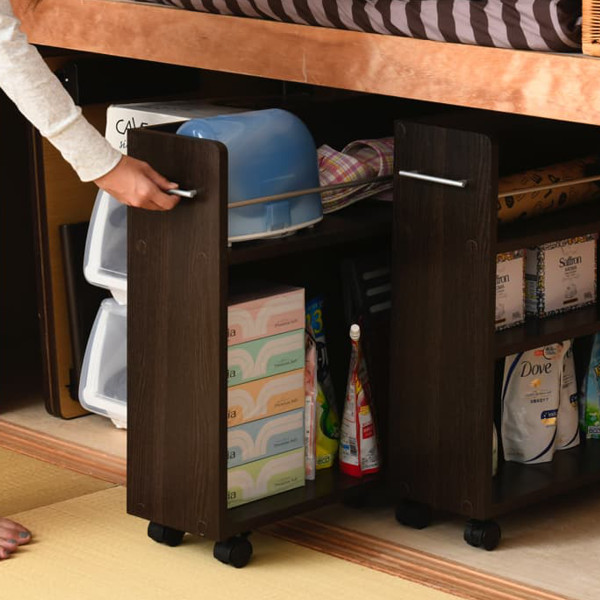 押入れ 収納ラック キャスター付 本棚 2台セット スリム 奥行78cm （ 押入れ収納 収納 ラック 棚 押し入れ ） | JK-PLAN | 17