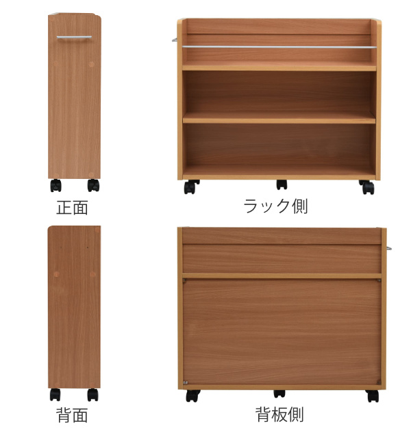 押入れ 収納ラック キャスター付 本棚 2台セット スリム 奥行78cm （ 押入れ収納 収納 ラック 棚 押し入れ ） | JK-PLAN | 05