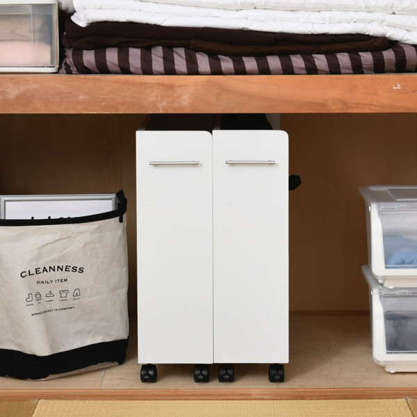 押入れ 収納ラック キャスター付 本棚 2台セット スリム 奥行78cm （ 押入れ収納 収納 ラック 棚 押し入れ ） | JK-PLAN | 09