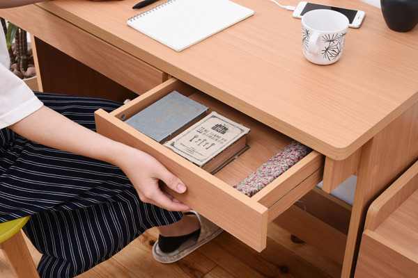 デスク 3点セット 幅100cm 収納 チェスト ラック ワゴン 木目調