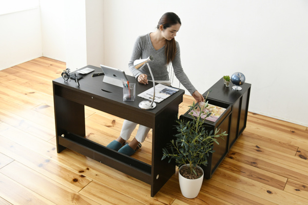 【新品・送料無料】学習机 学習デスク ３WAYレイアウトデスク ３段チェスト 学習デスク 5点セット LOOKING3(ルッキング3) 7色対応の通販情報