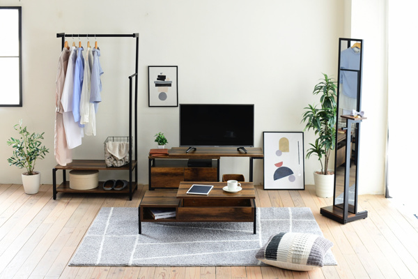 スタンドミラー 高さ160cm ELVIS ミラー 全身鏡 小物置き フック付 鏡