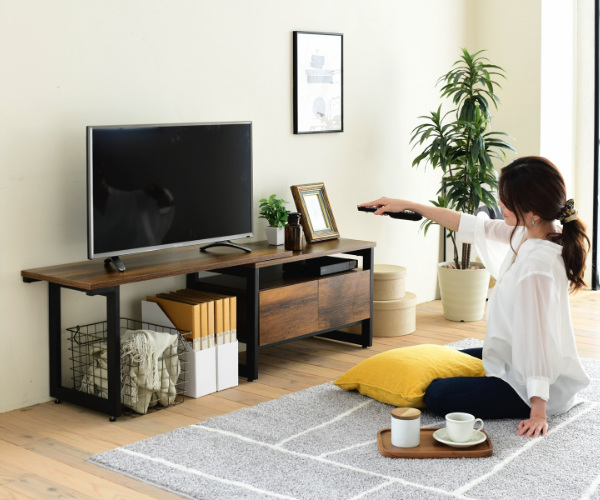 テレビ台 伸縮 ローボード インダストリアル調 ELVIS 幅90〜136cm