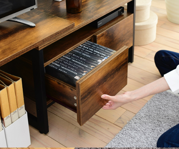 テレビ台 伸縮 ローボード インダストリアル調 ELVIS 幅90〜136cm