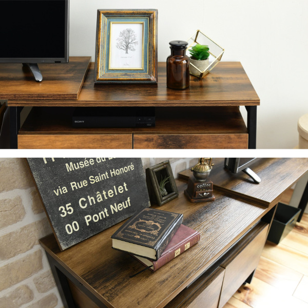 テレビ台 伸縮 ローボード インダストリアル調 ELVIS 幅90〜136cm