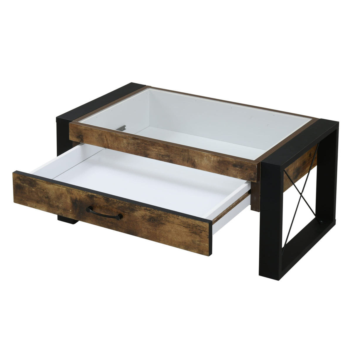 ローテーブル 幅75.5cm コレクションテーブル レトロ調 ブルックリン