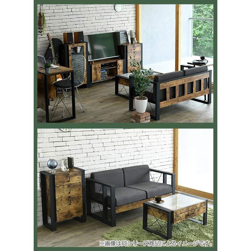 ローテーブル 幅75.5cm コレクションテーブル レトロ調 ブルックリン