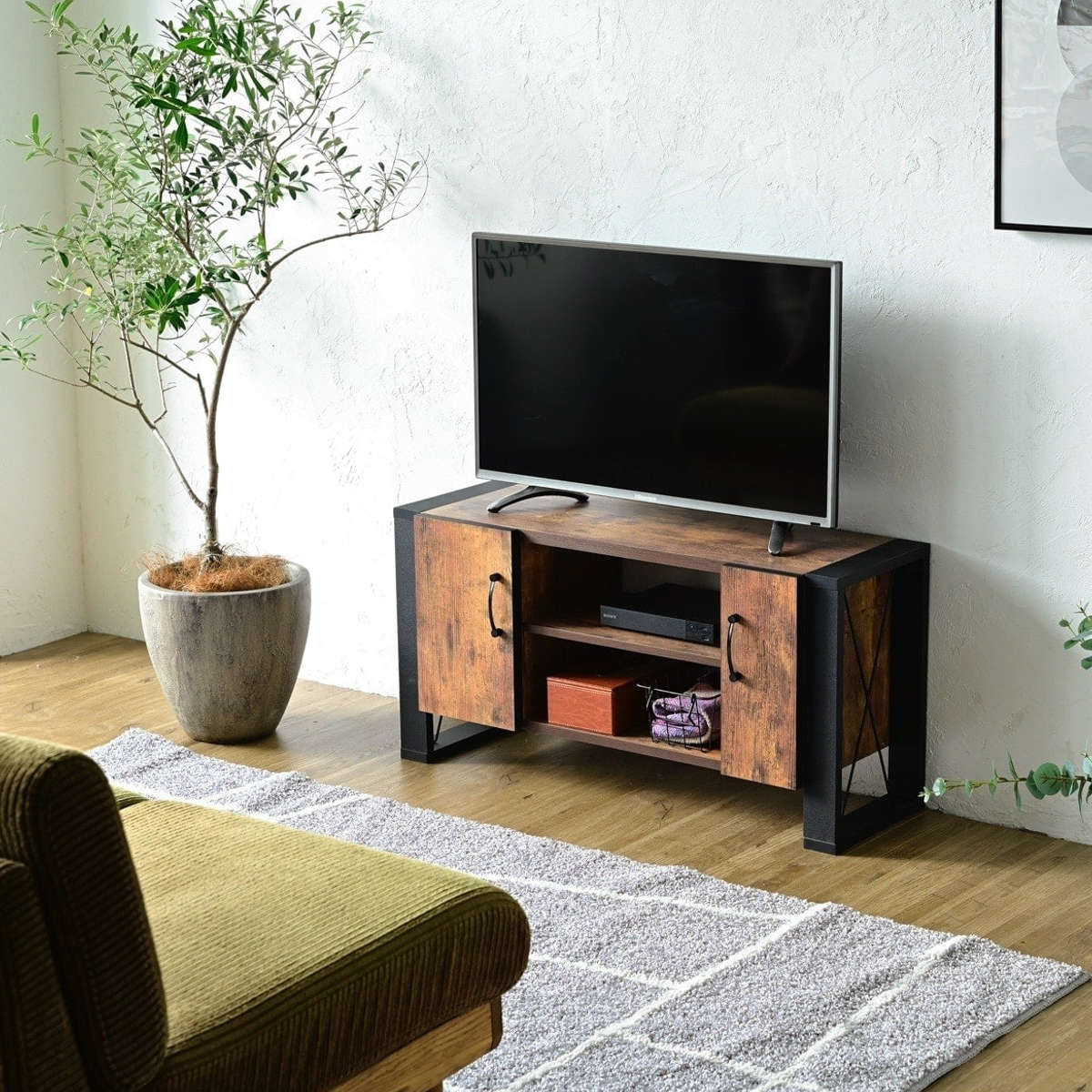 テレビ台 幅90cm ローボード レトロ調 ブルックリンスタイル （ テレビ