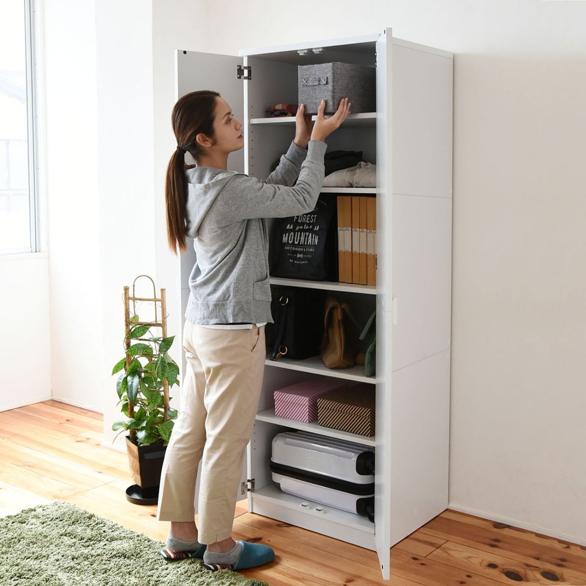 壁面収納 整理棚 クローゼット ロッカーシリーズ 約幅60cm （ 収納 服