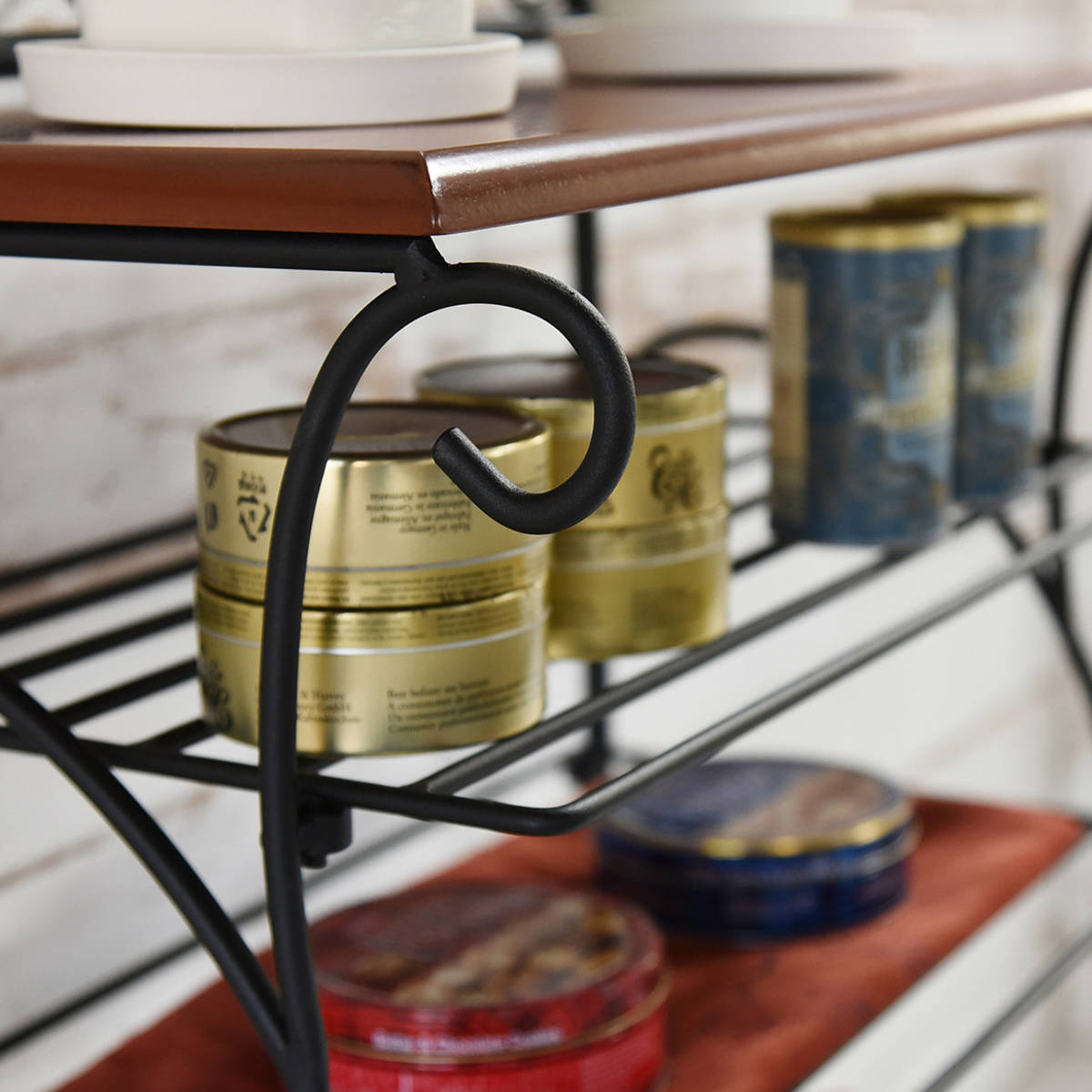 シューズラック 幅61.5cm 4段 ロートアイアン 姫系 （ 靴箱 洋風 靴