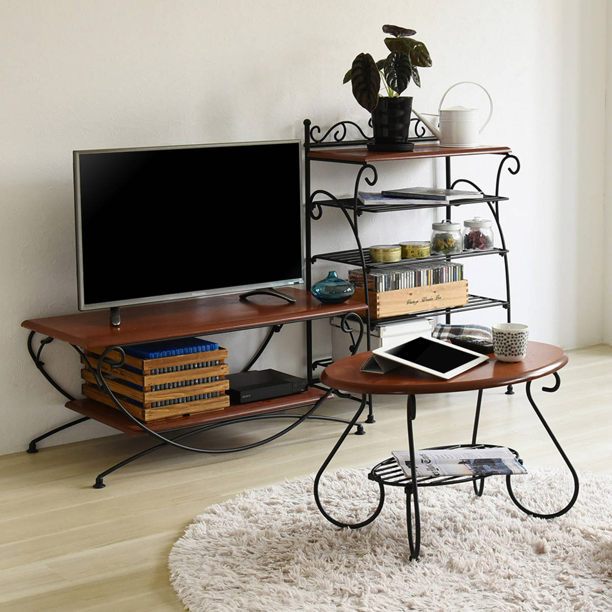 シューズラック 幅61.5cm 4段 ロートアイアン 姫系 （ 靴箱 洋風 靴