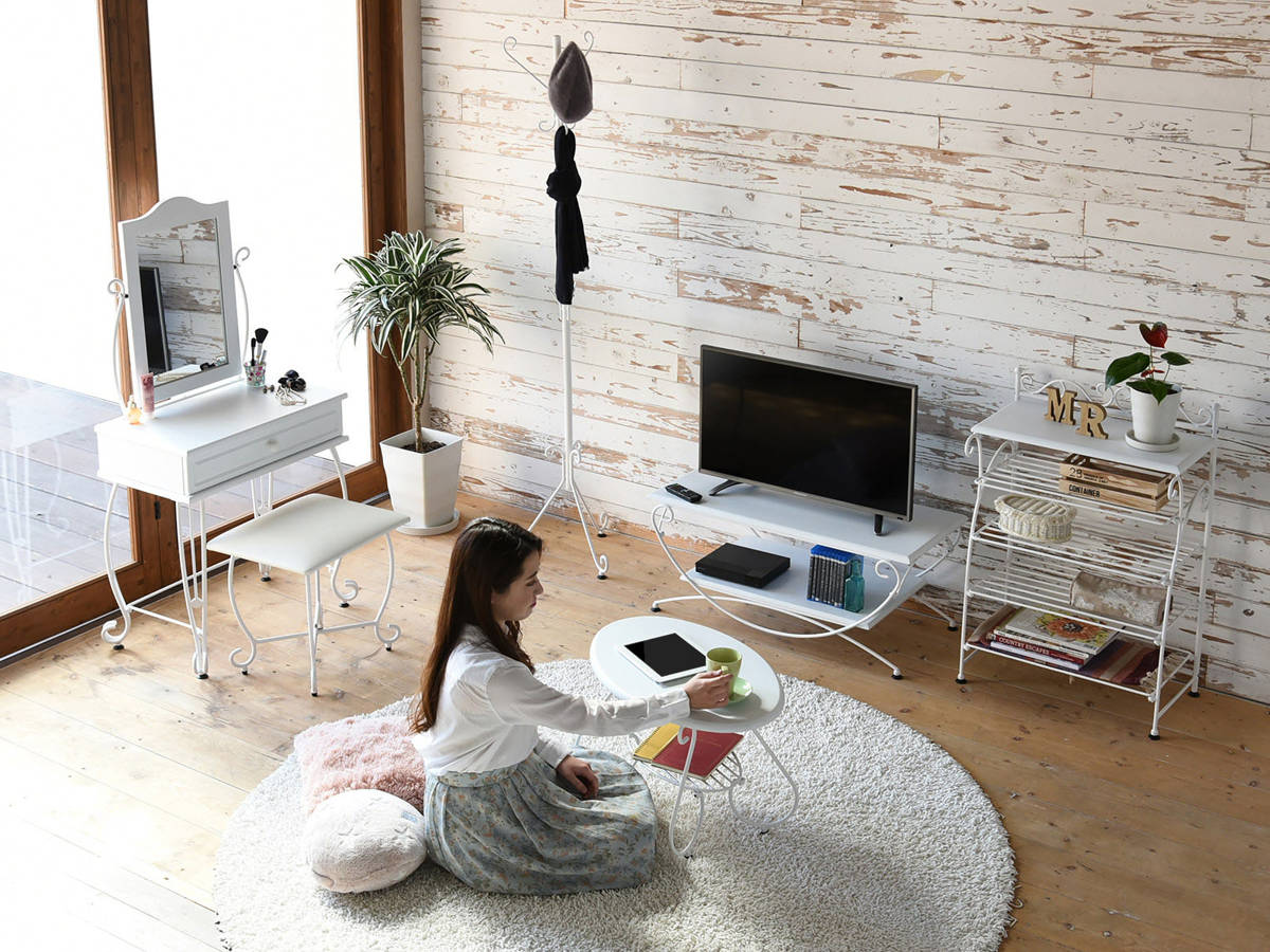 ローテーブル 幅65cm オーバル型 ロートアイアン 姫系 （ センター