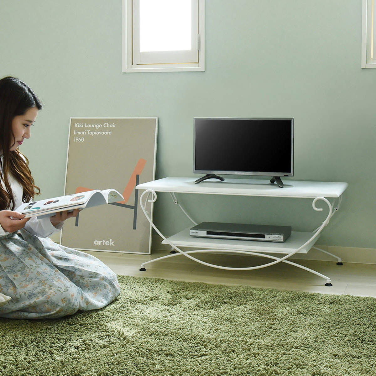 テレビ台 幅90cm ローボード ロートアイアン 姫系 （ AVラック TV