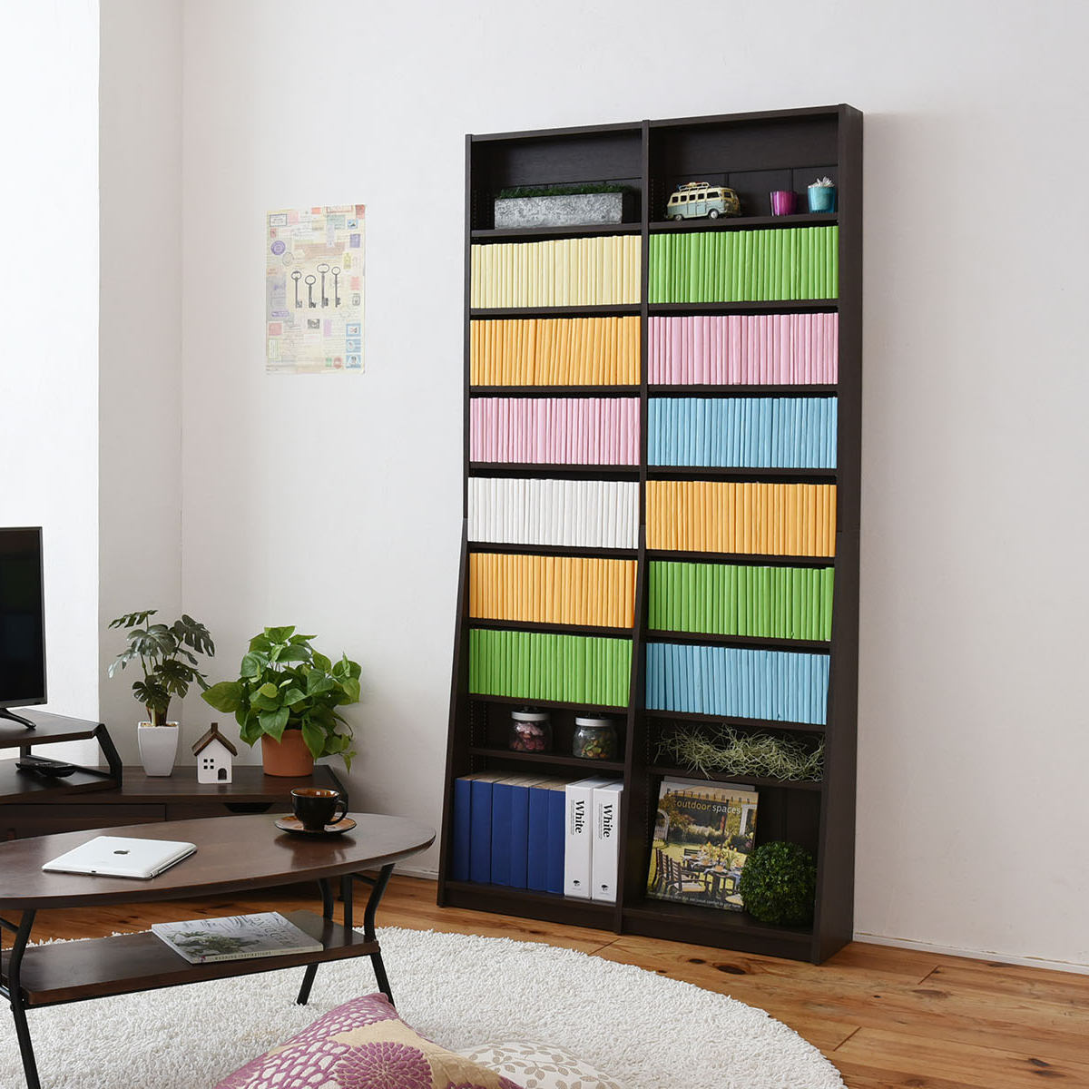 JK-PLAN（ジェイケイ・プラン） 本棚 ブックシェルフ 幅90cm スリム