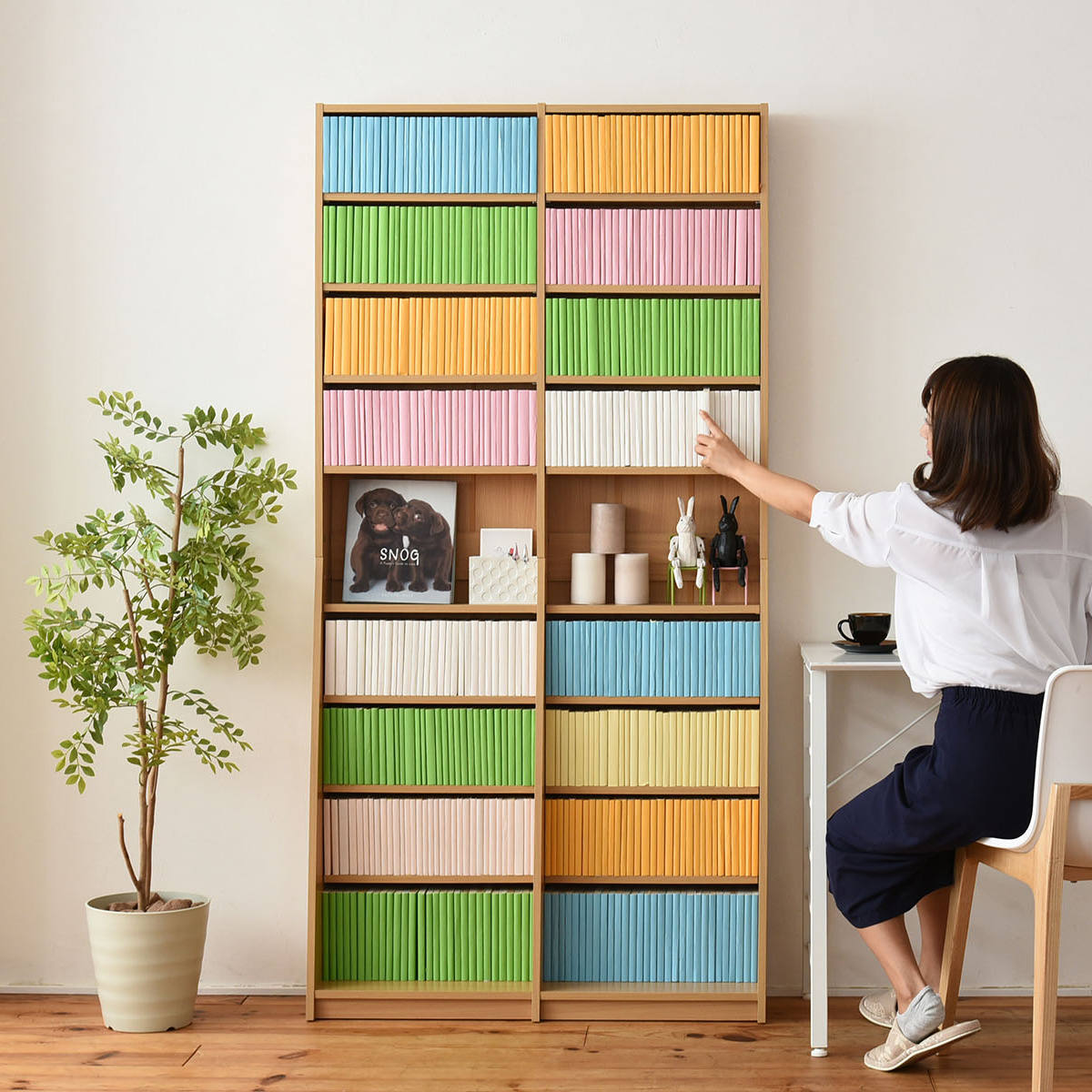 JK-PLAN（ジェイケイ・プラン） 本棚 ブックシェルフ 幅90cm スリム