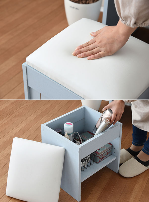 JK-PLAN（ジェイケイ・プラン） ドレッサー 幅60cm スツール付き 三面