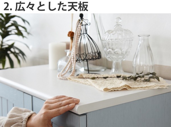 フレンチカントリー北欧調ホワイトチェストサイドキャビネット二点セットタンス収納 0770040ban.jpg
