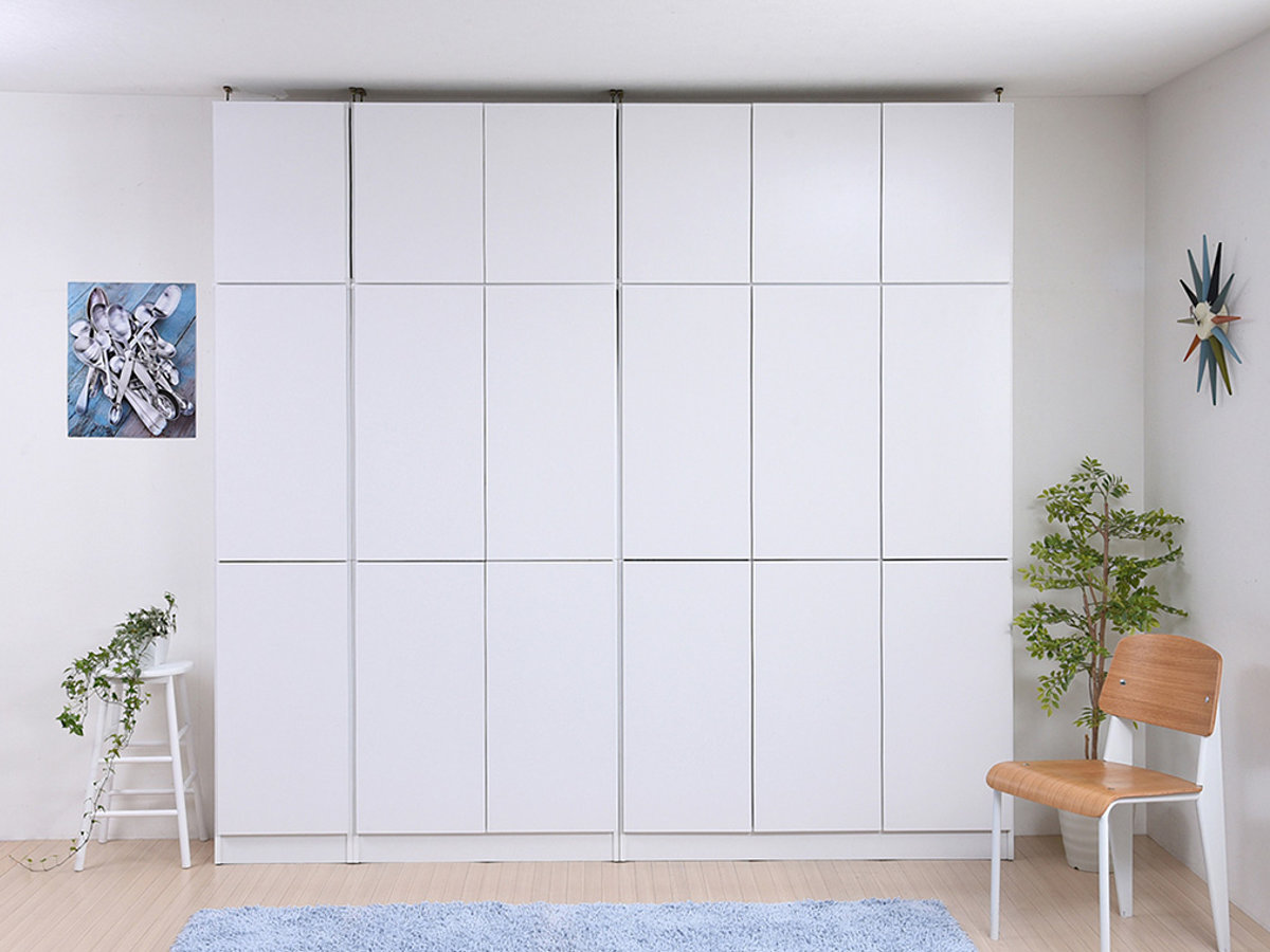 JK-PLAN（ジェイケイ・プラン） 本棚 上置き棚セット 扉付き 幅81cm 高